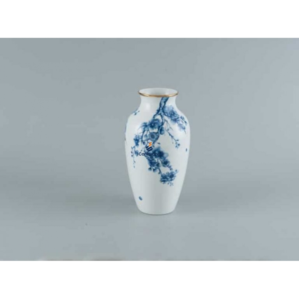 Bình Hoa Minh Long – Hoa Đào Colbat 27cm x 14.5cm