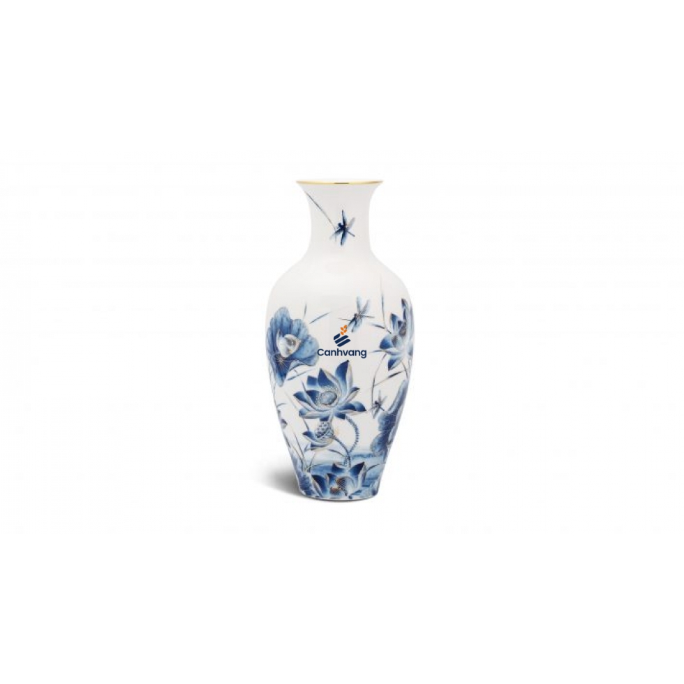 Bình Hoa Minh Long – Sen Vàng 40cm