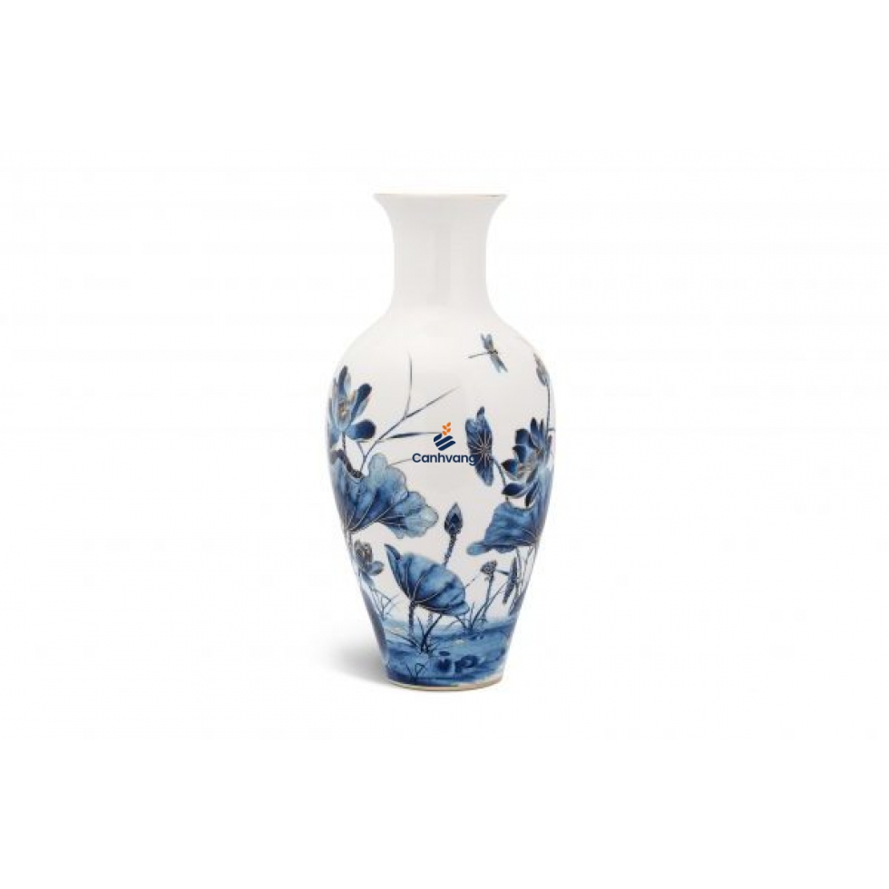 Bình Hoa Minh Long – Sen Vàng 45cm