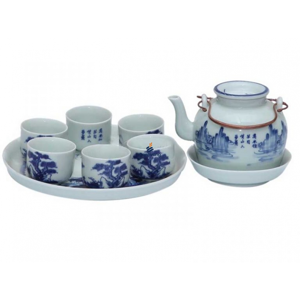 Bộ Ấm Chén – Men Lam Cổ 3