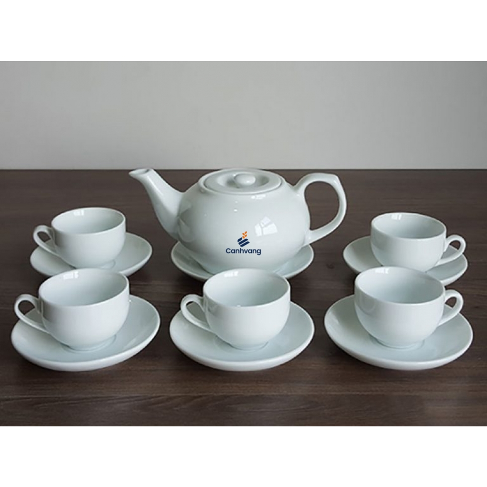 Bộ ấm trà Bát Tràng dáng CK nắp bẹt Size nhỏ 500ml