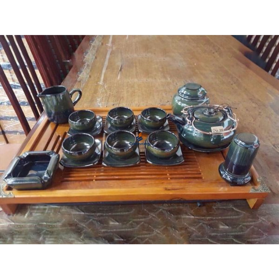 Bộ ấm trà hỏa biến màu xanh đen full pk