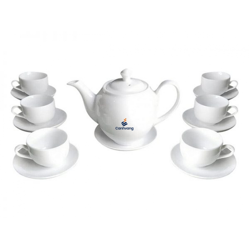 Bộ Ấm Trà ML Men Trắng