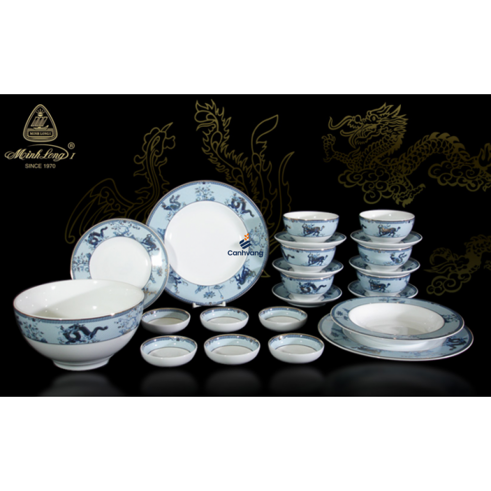 Bộ Đồ Ăn Minh Long Camelia Tứ Linh 23 Sản Phẩm