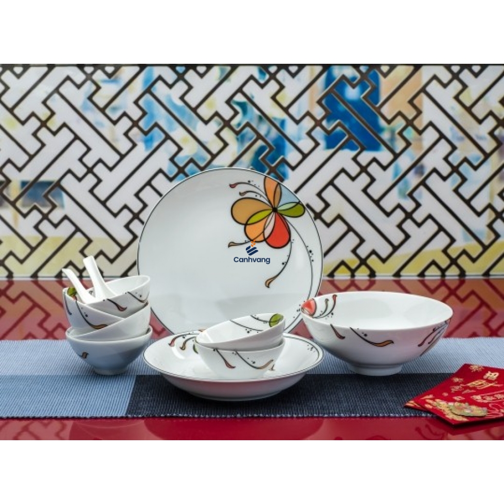 Bộ Đồ Ăn Minh Long Daisy Bóng Bay 9 Sản Phẩm
