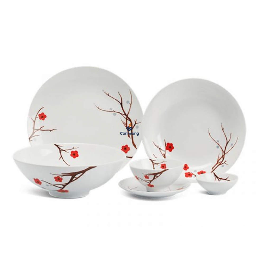 Bộ Đồ Ăn Minh Long Daisy Hồng Mai 11 Sản Phẩm