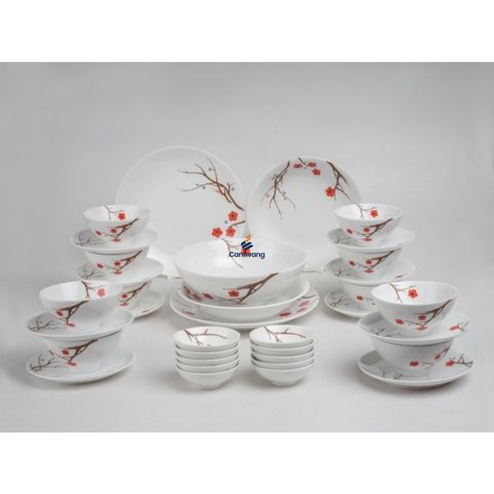 Bộ đồ ăn MInh Long Daisy Hồng Mai 35 sản phẩm