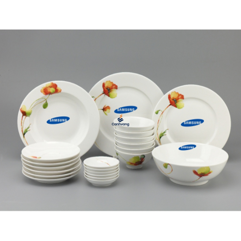 Bộ Đồ Ăn Minh Long Jasmine Anh Túc 22 Sp Giá In Logo Samsung