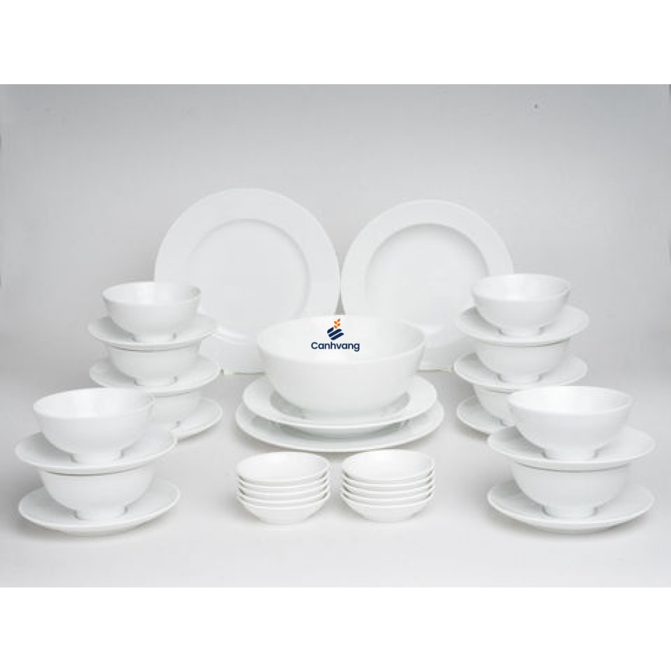 Bộ đồ ăn Minh Long Jasmine Trắng 35 sản phẩm