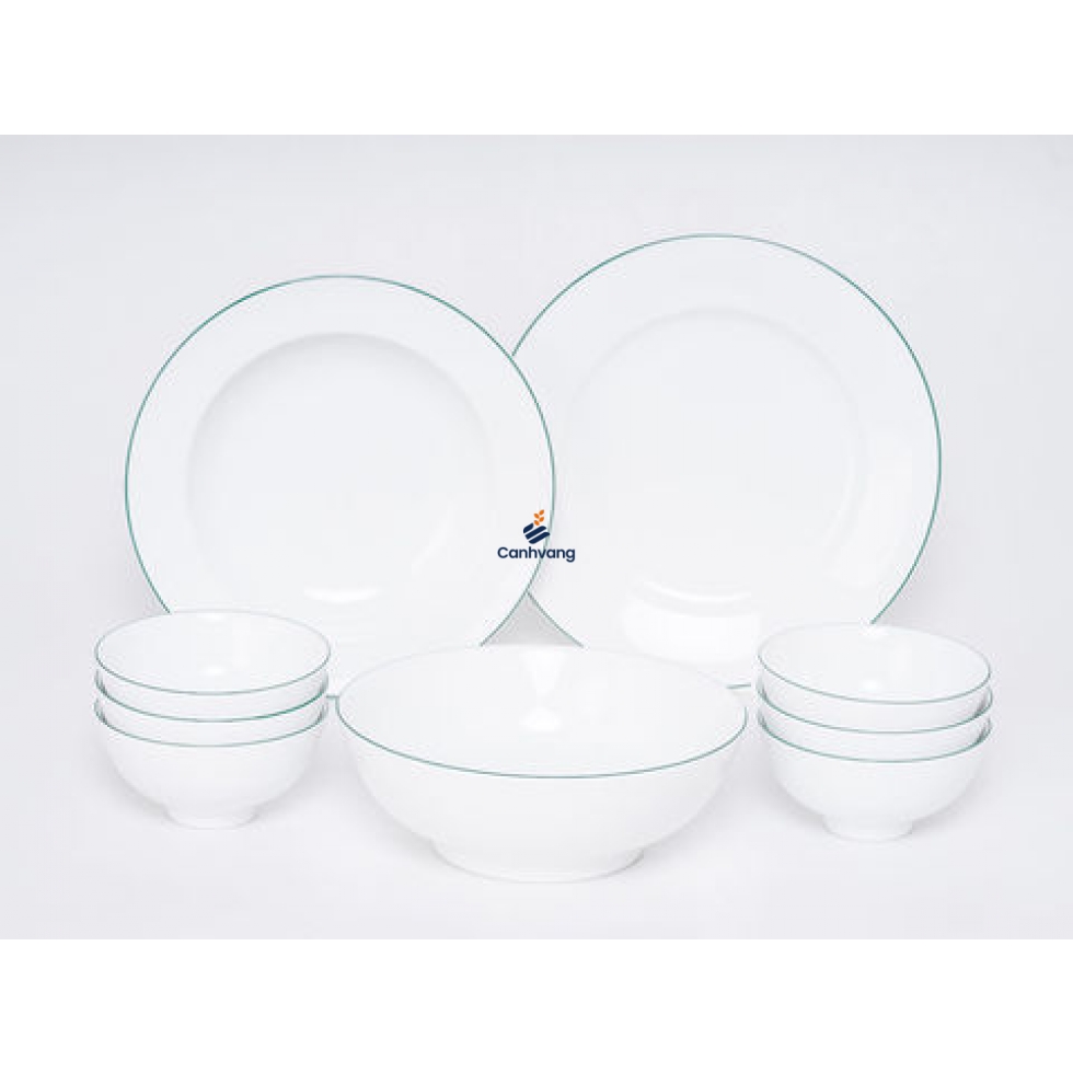 Bộ đồ ăn Minh Long Jasmine xanh Lá 9 sản phẩm