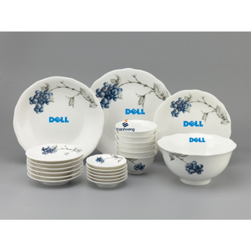 Bộ Đồ Ăn Minh Long Mẫu Đơn Việt Quất 23 Sp Giá In Logo Dell