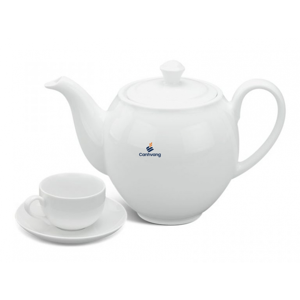 Bộ Trà Camellia Men Trắng 0.8L