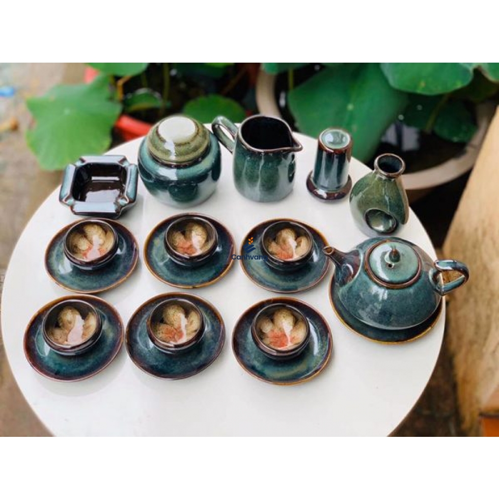 Bộ Trà Hỏa Biển Xanh Lam Lòng Hoa Full Pk
