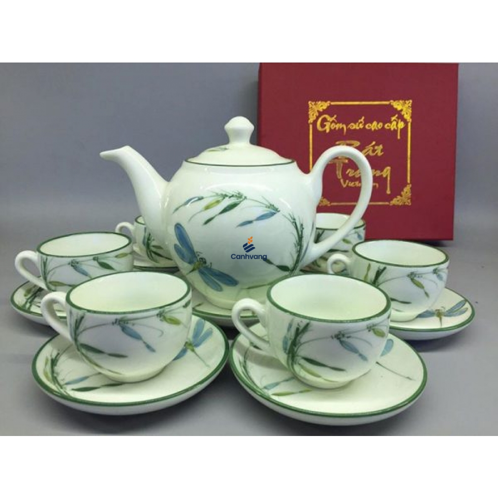 Bộ Trà Men Rong Vẽ Ky Chuồn Chuồn