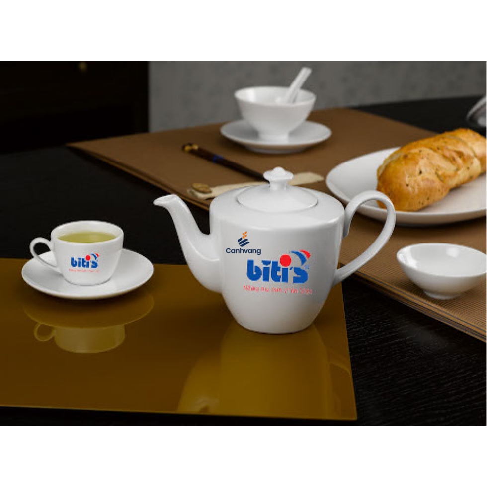 Bộ Trà Minh Long 0.45 L Daisy Trắng Giá In Logo
