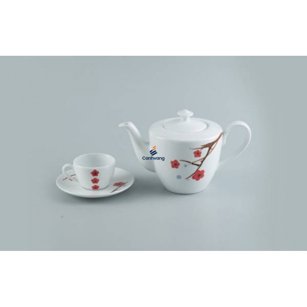 Bộ Trà Minh Long 0.65 L Daisy Hồng Mai