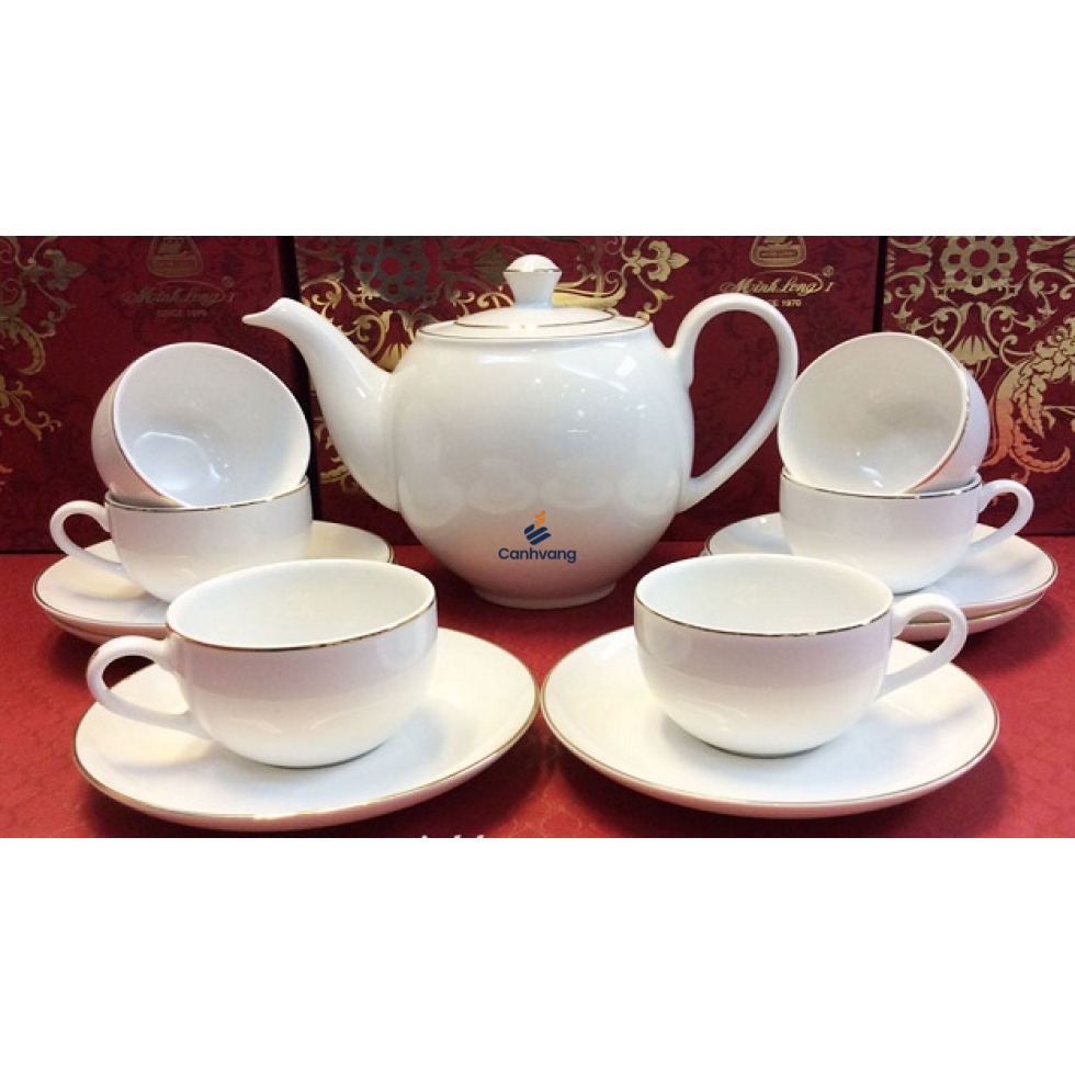 Bộ Trà Minh Long 0.8 L Camelia Chỉ Vàng