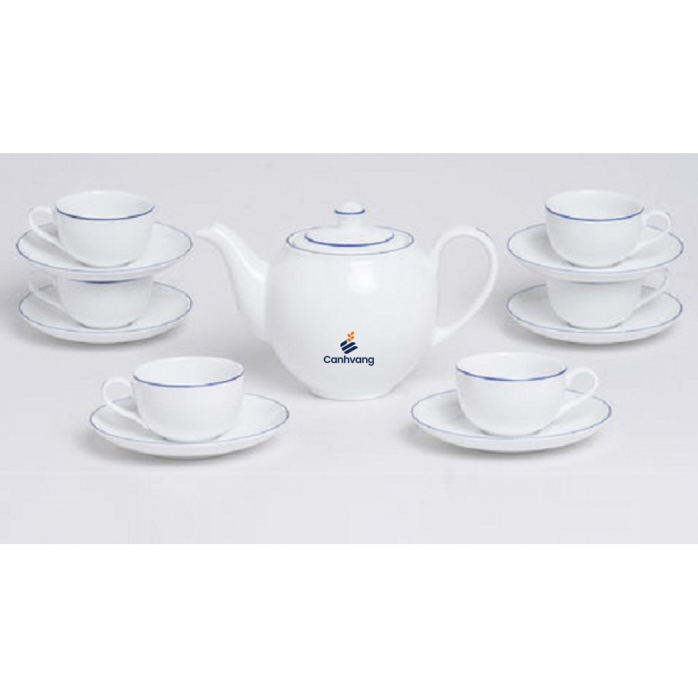 Bộ Trà Minh Long 0.8 L Camelia Chỉ Xanh Dương