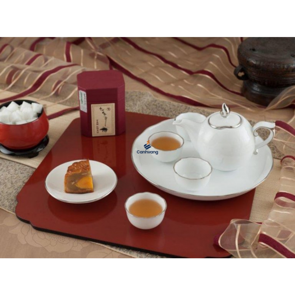Bộ Trà Minh Long Mẫu Đơn IFP Kẻ Chỉ Bạch Kim