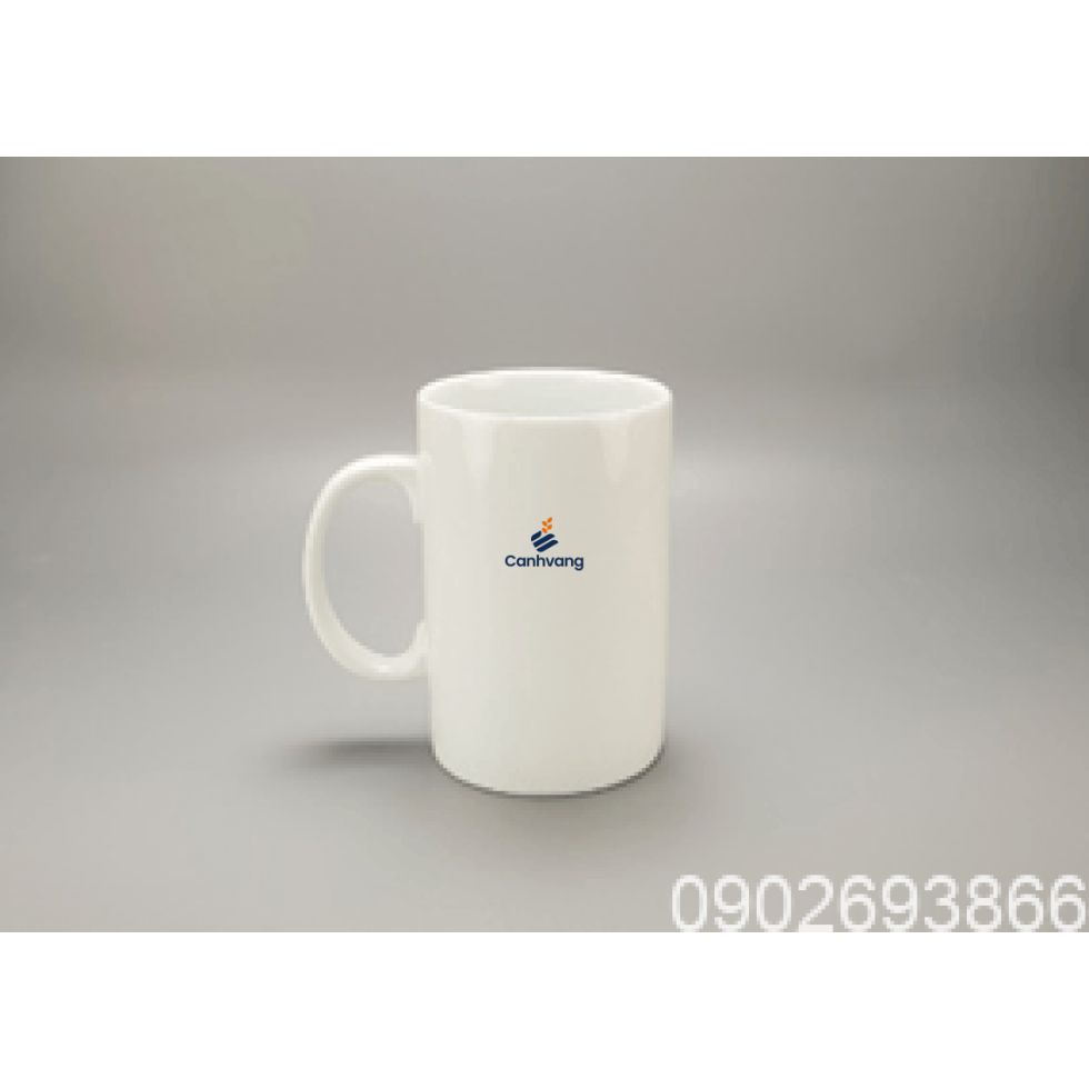Ca Bia Quai Chữ C Trắng Bát Tràng 0.45L