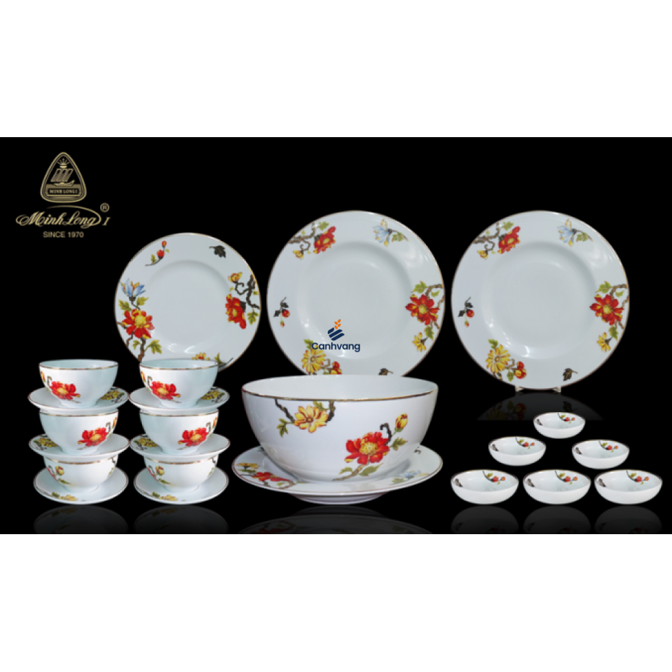 Bộ Đồ Ăn Minh Long Camelia Cát Tường 23 Sản Phẩm