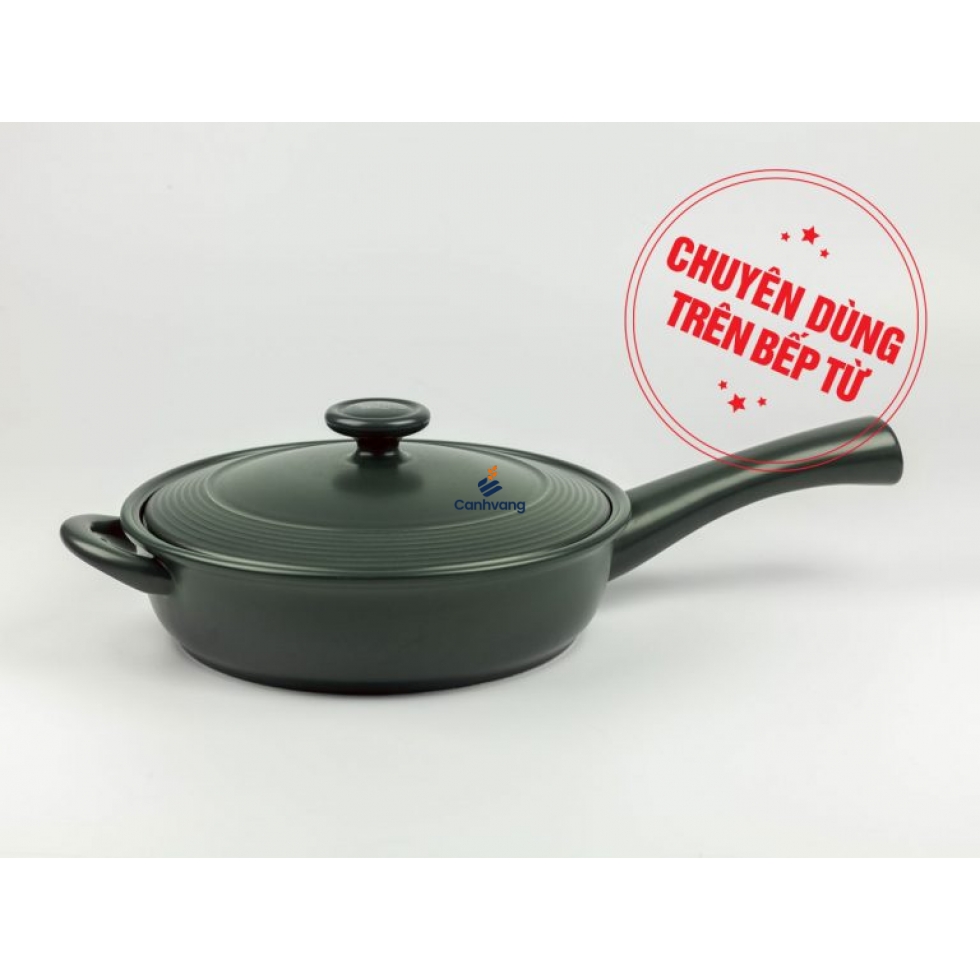 CHẢO SỨ DƯỠNG SINH CÓ TAY CẦM ĐÁY TỪ 27CM + NẮP
