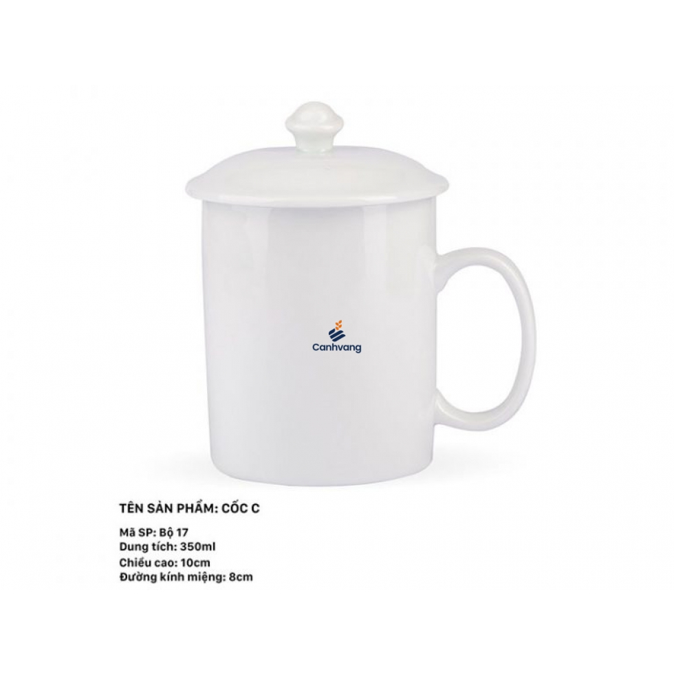 Cốc Sứ C 350ml + Nắp