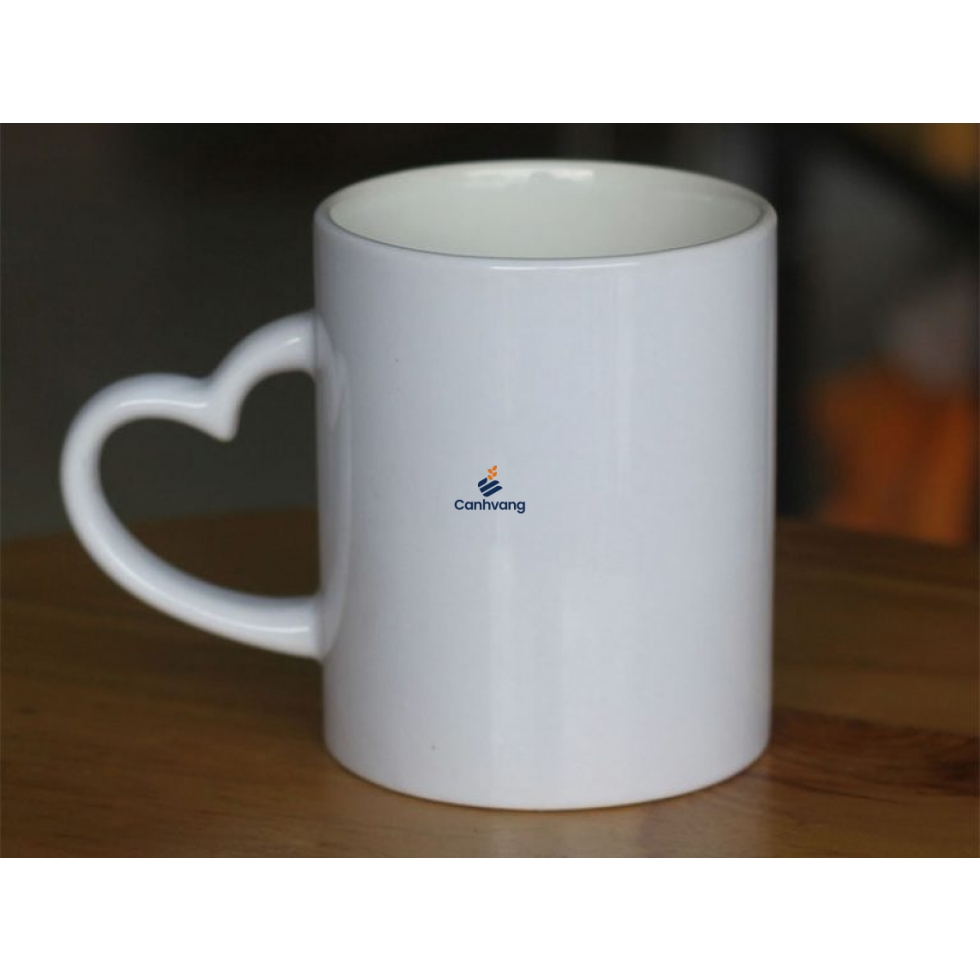 Cốc Sứ C Quai Tim 350ml Không Nắp