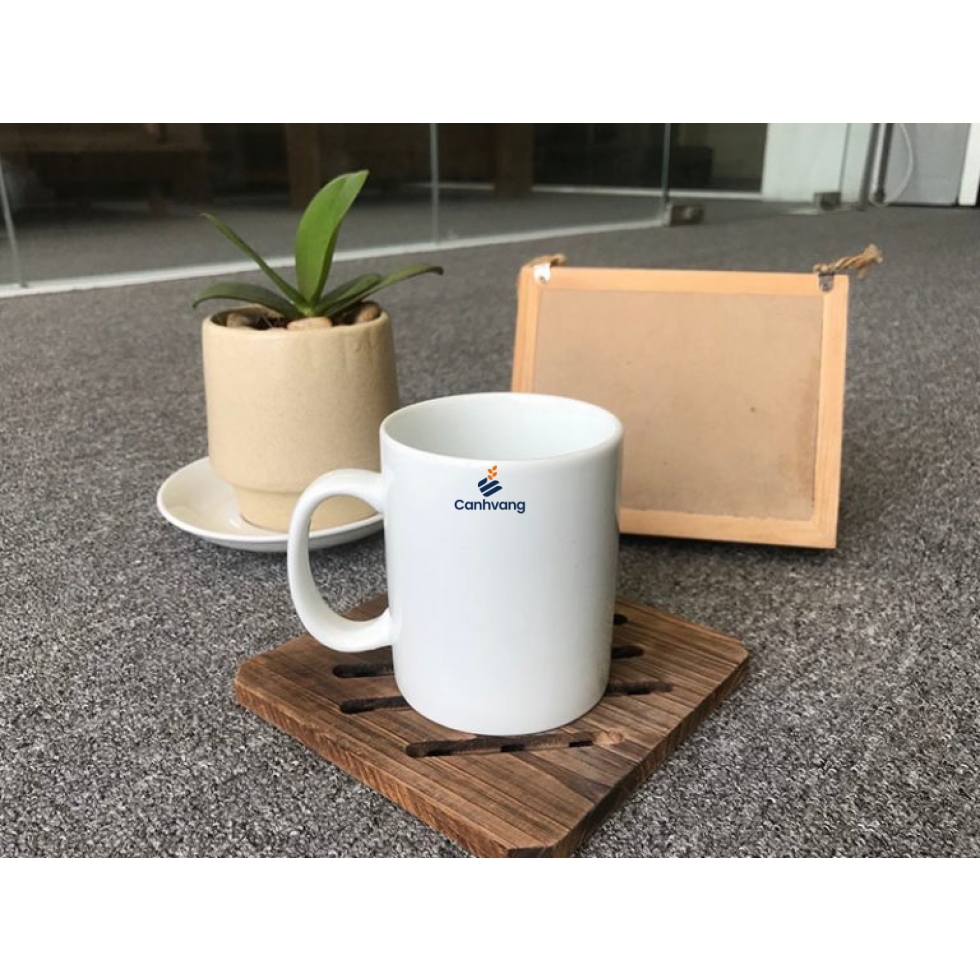 Cốc Sứ Quai C Dáng Cao 450ml Không Nắp