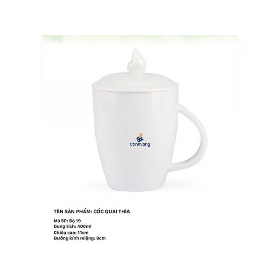 Cốc Sứ Quai Thìa 400ml