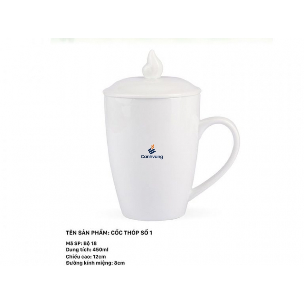 Cốc Sứ Thóp Số 1 + Nắp 450ml