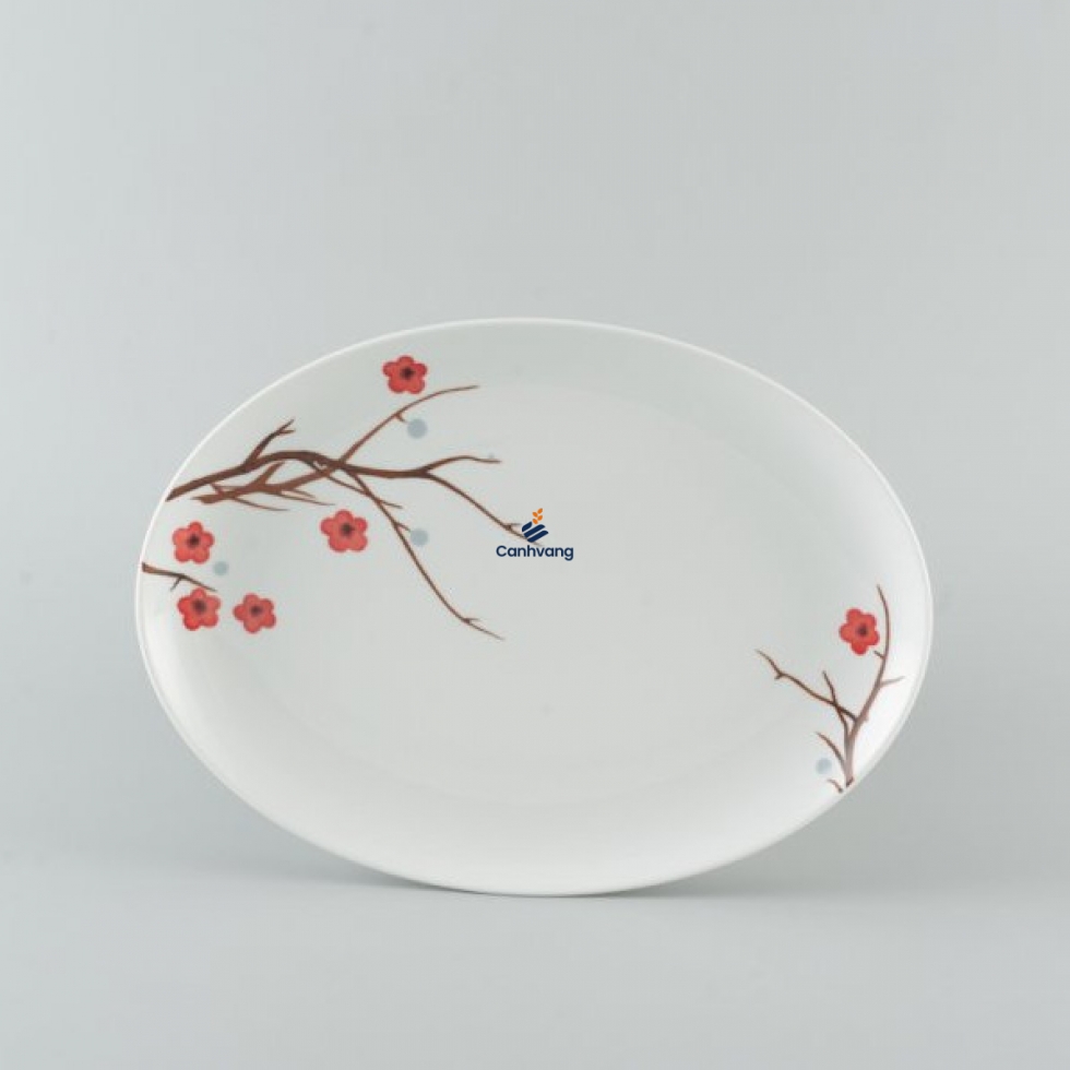 DĨA ELIP MINH LONG 28 CM DAISY HỒNG MAI