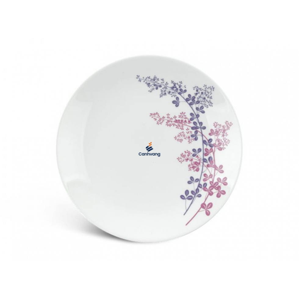 DĨA TRÒN ẢO MINH LONG 22 CM DAISY CỎ TÍM