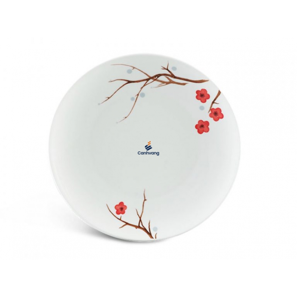DĨA TRÒN ẢO MINH LONG 22 CM DAISY HỒNG MAI