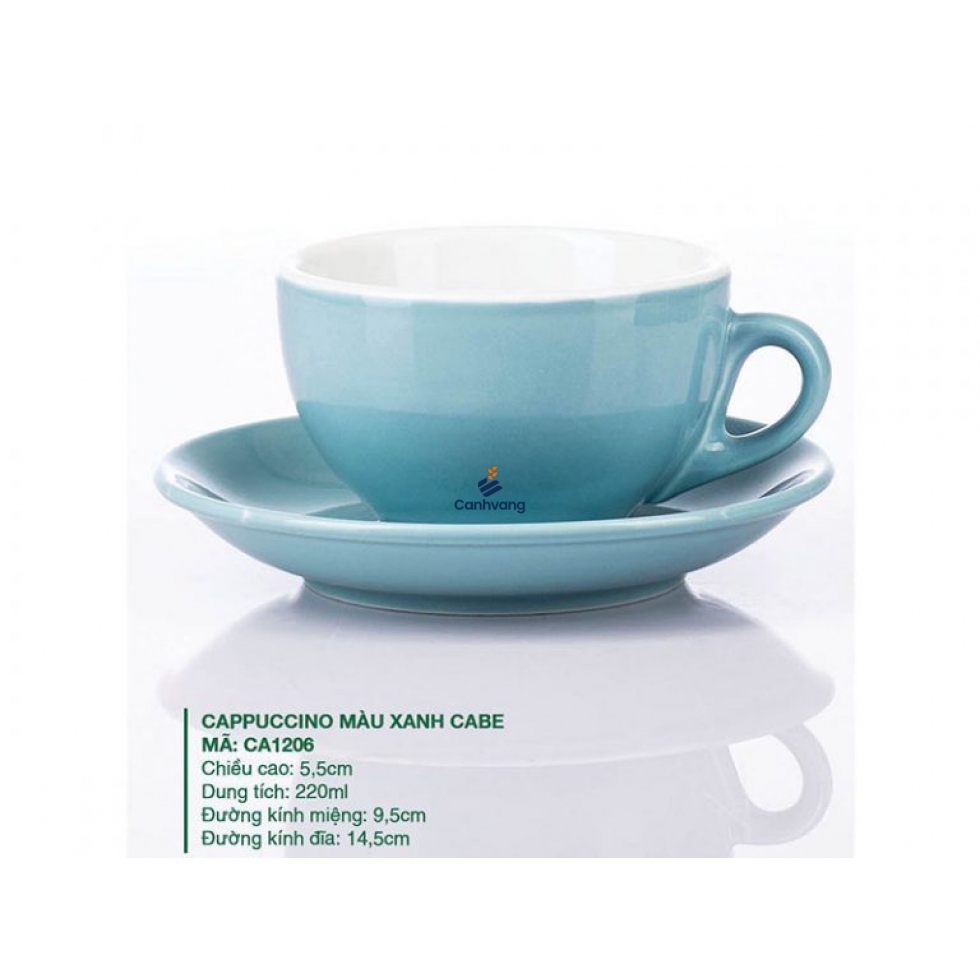 Ly Cappuccino Màu Xanh Cabe 220ml