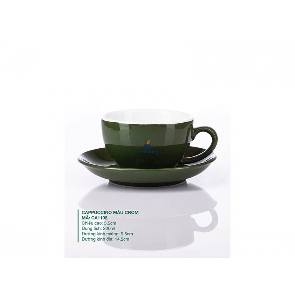 Ly Cappuccino sứ Màu Crom 220ml
