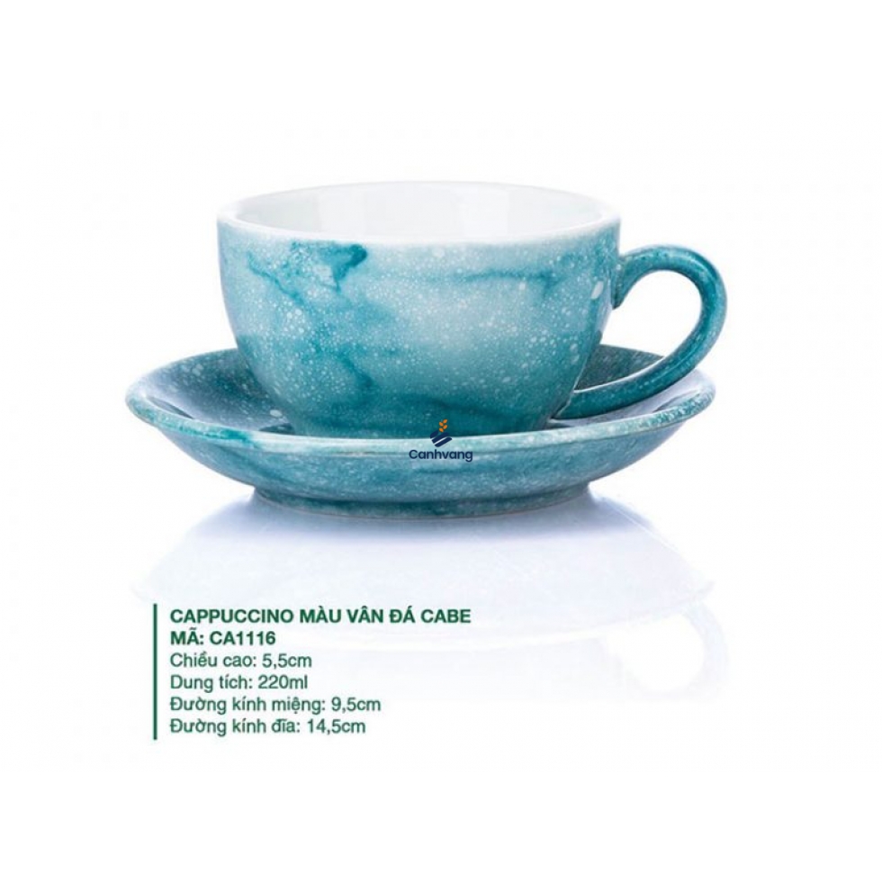 Ly Cappuccino sứ Màu Vân Đá Cabe 220ml