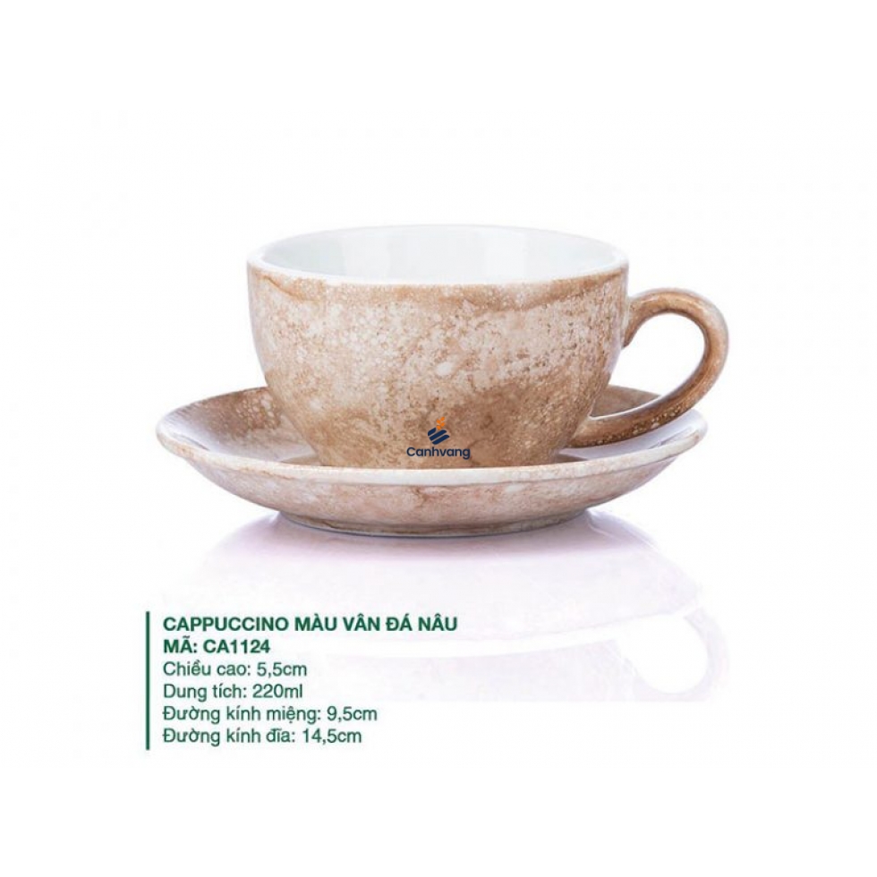 Ly Cappuccino sứ Màu Vân Nâu Đá 220ml