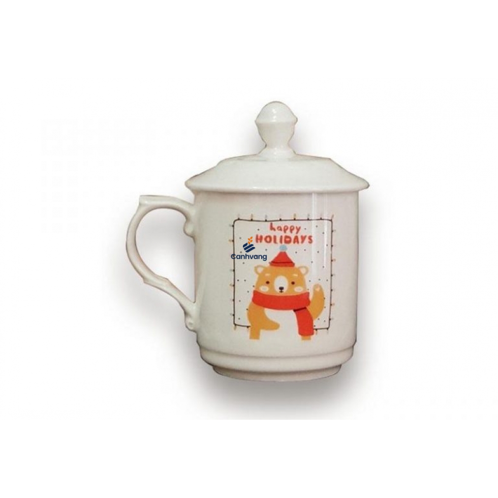 Ly sứ Cảnh Bát Tràng 0.3L+ Nắp