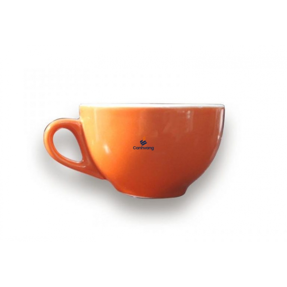 Ly Sứ Capucino Màu Cam Bát Tràng 0.22L