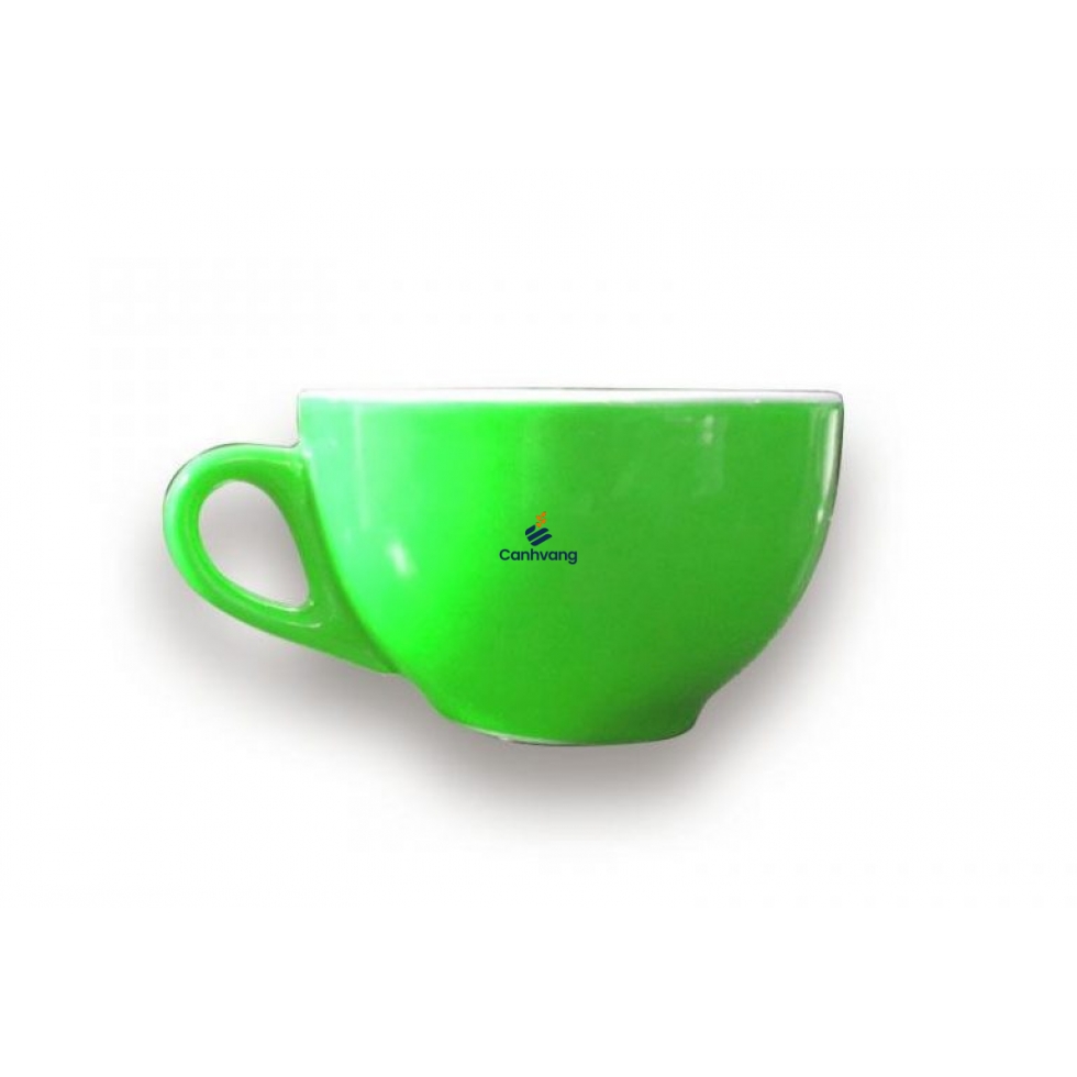 Ly Sứ Capucino Màu Đen Bát Tràng 0.22L + Dĩa