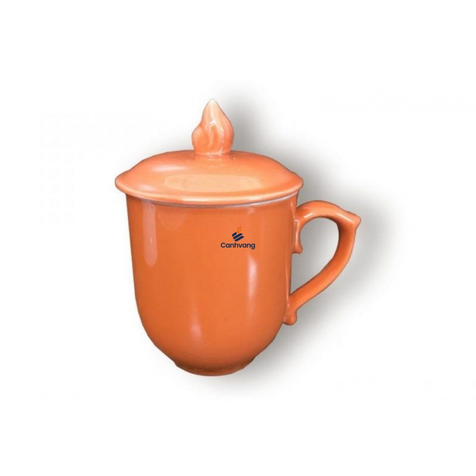 Ly Sứ Chóp Lửa Màu Bát Tràng 0.4L + Nắp