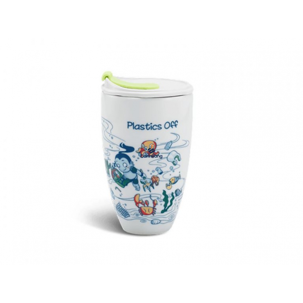 Ly sứ dưỡng sinh 0.48 L + nắp ống hút (K3) – Sơn Tinh Thủy Tinh