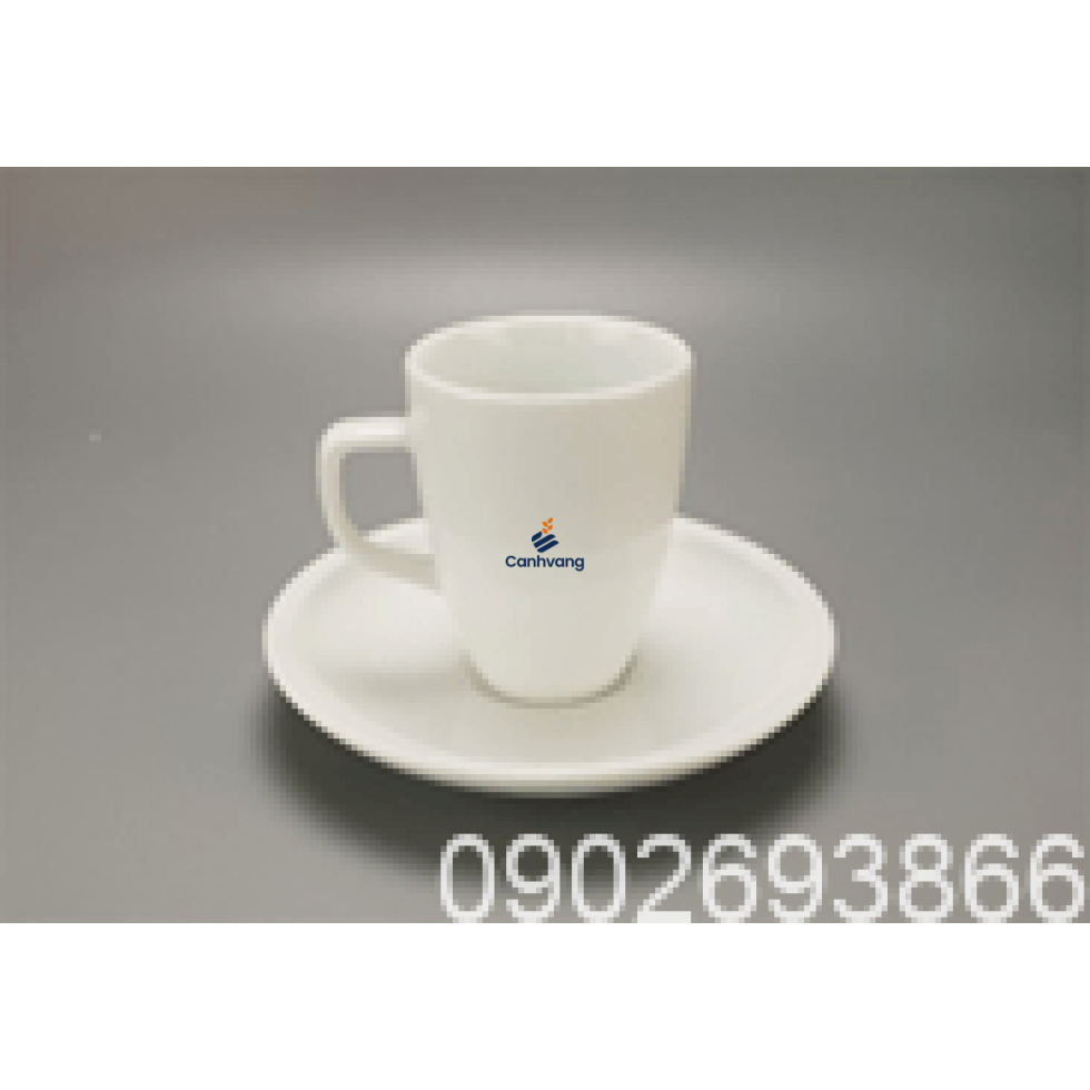 Ly Sứ Latte Dáng Đức Bát Tràng 0.32L + Dĩa