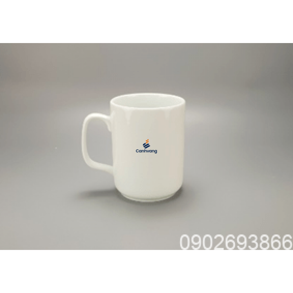 Ly sứ Quai Vuông Trắng Bát Tràng 0.35L