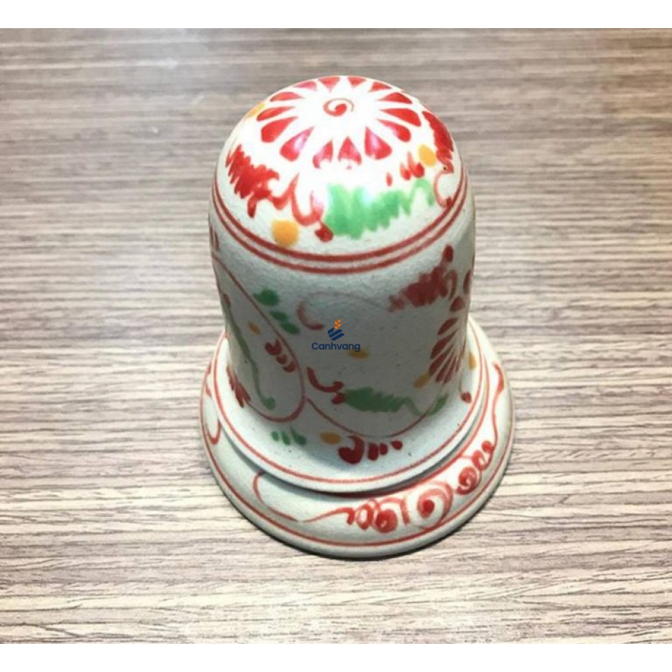 Ống Tăm Bát Tràng Tam Thái Hoa Cúc Đỏ