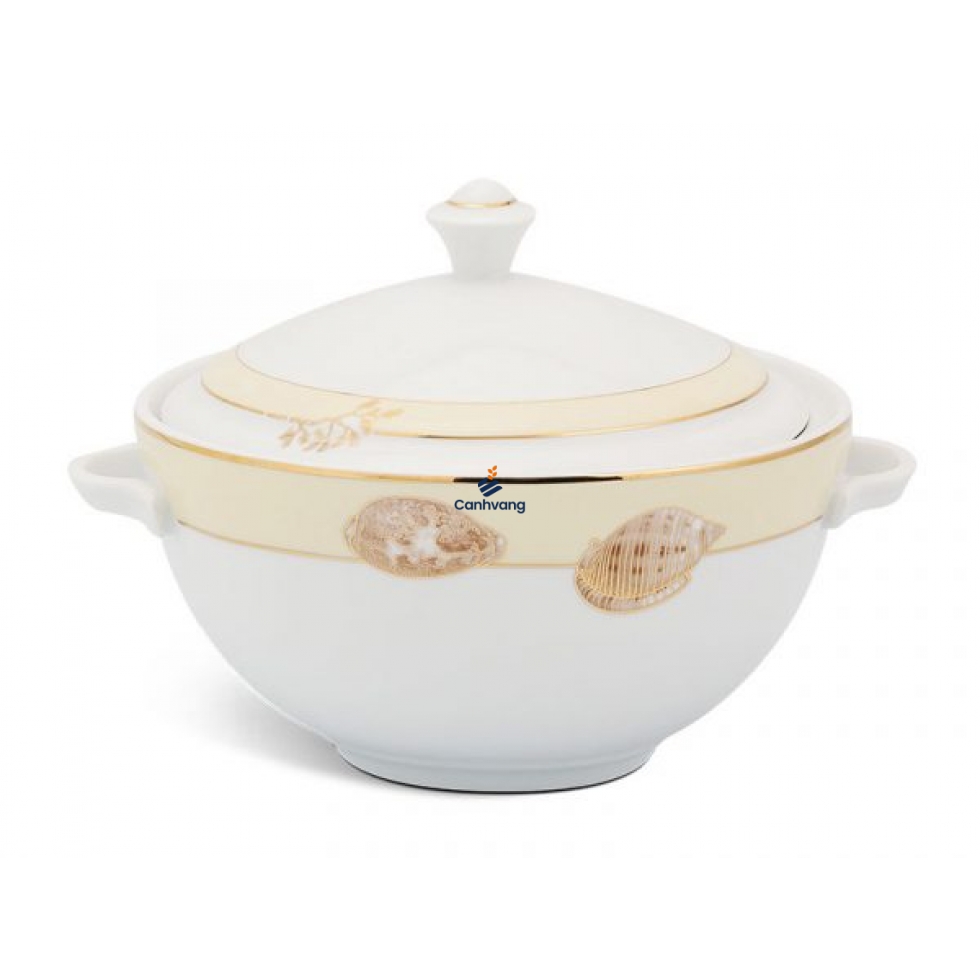 Thố 18 cm + nắp – Camellia – Hương Biển kem