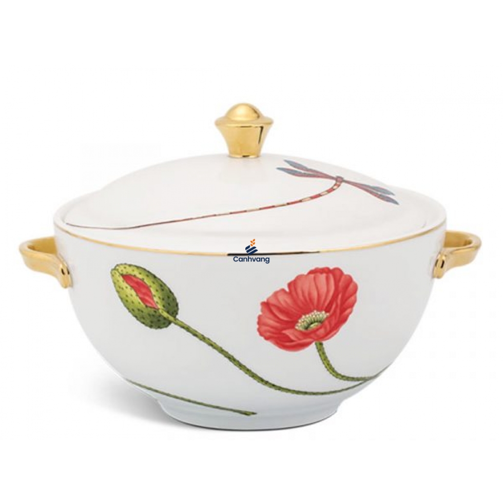 Thố 18 cm + nắp – Camellia – Lá Xanh 
