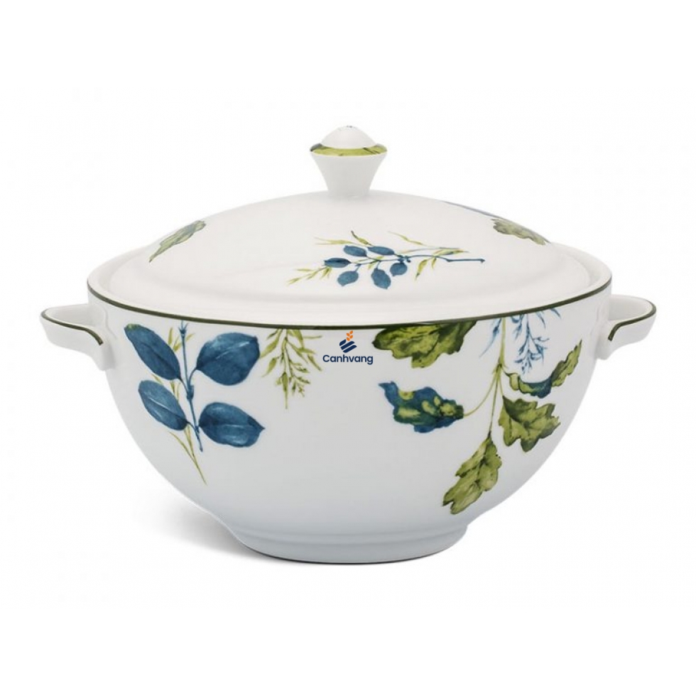 Thố 18 cm + nắp – Camellia – Lá Xanh