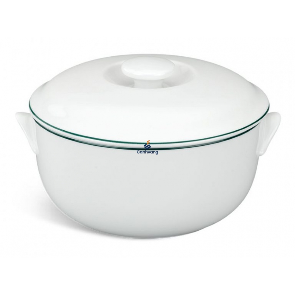 Thố 18 cm + nắp – Jasmine – Chỉ Xanh Lá